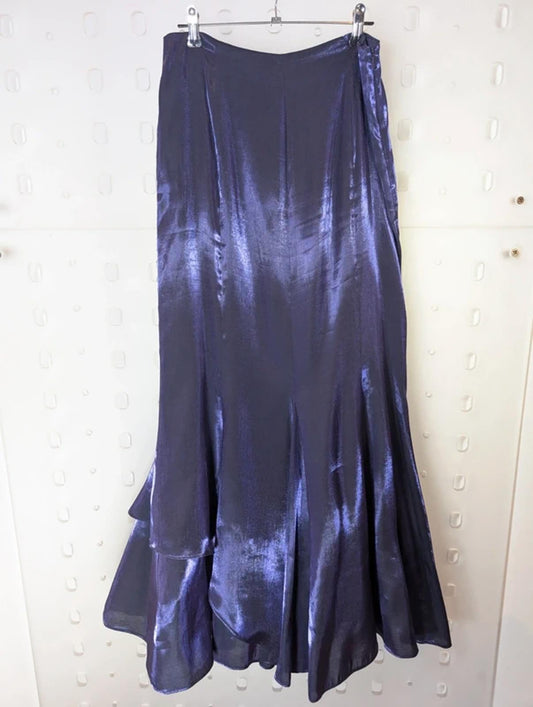 Vintage 90s Minuet Iridescent Purple Maxi Skirt – Mermaid Prom UK12