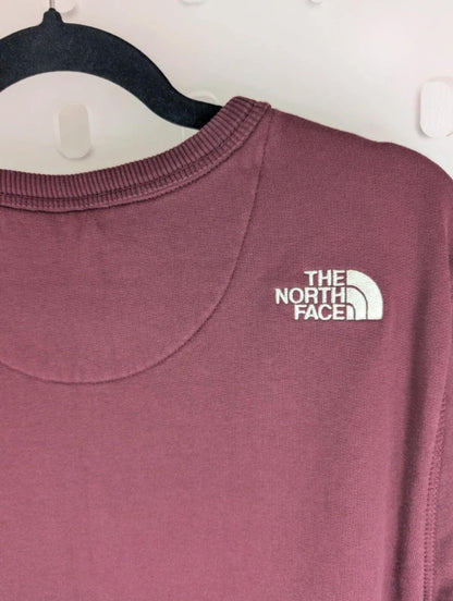 The North Face Burgundy Sweatshirt Mens M Crew Neck Logo Cotton