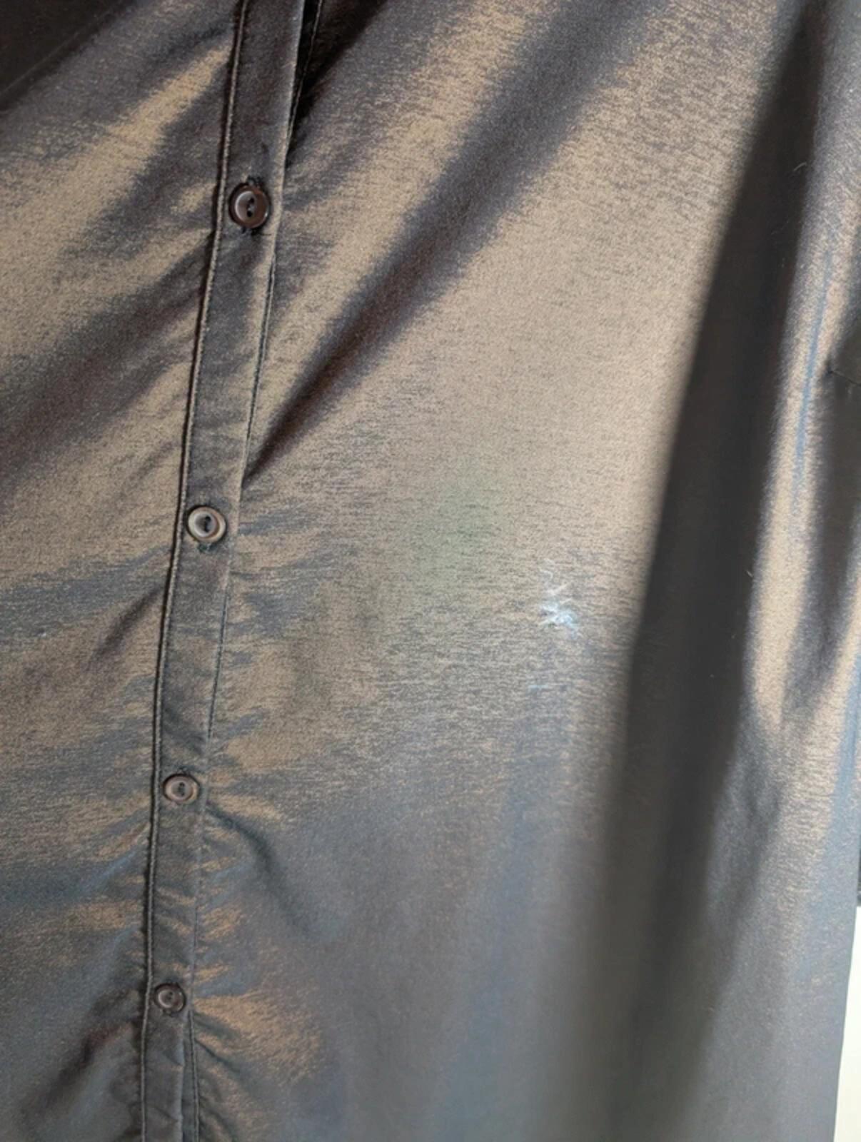 Vintage Essence Brown Two Tone Taffeta Shirt UK24