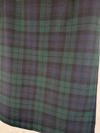 Vintage St Michael Pure New Wool Tartan Pencil Skirt UK8 Made in UK