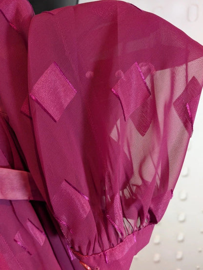 Vintage 80s Modex Žilina Pink Cowl Neck Belted Dress