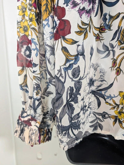Per Una floral frill blouse UK18.