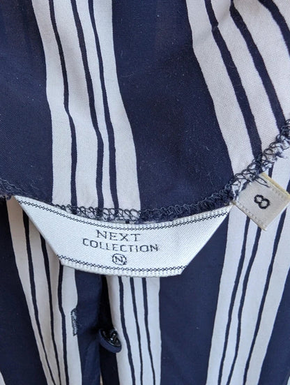Next Collection Vintage Style Stripe Blouse Navy White UK8