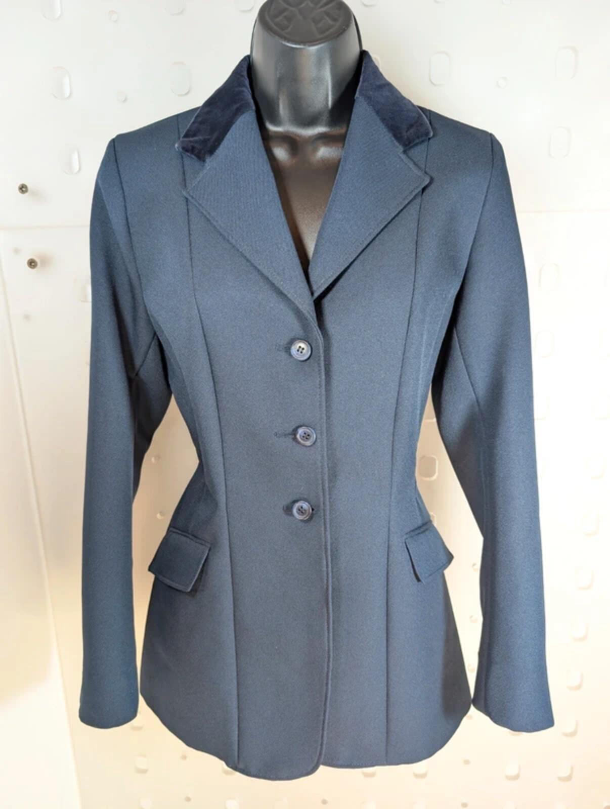 Vintage Caldene Equestrian Riding Jacket Navy Made in England Tailored UK 8/10