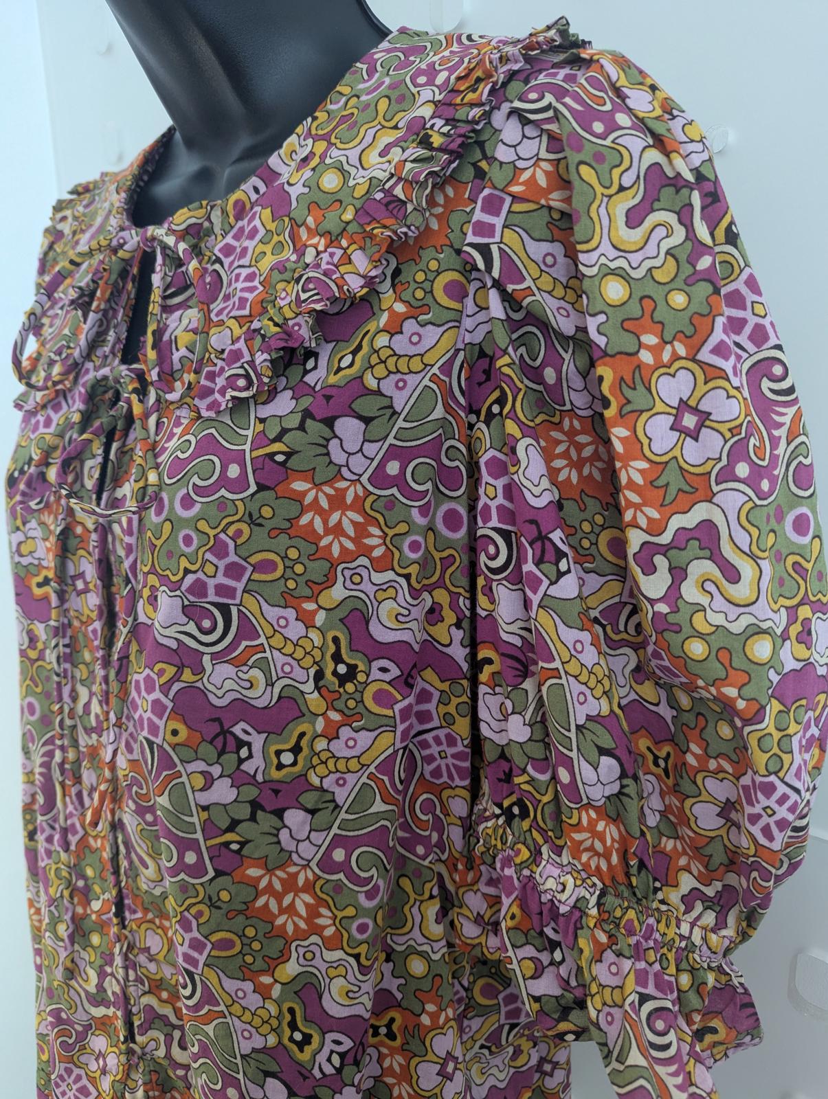 Suncoo Laury Floral Print Blouse with Ruffle Collar size M