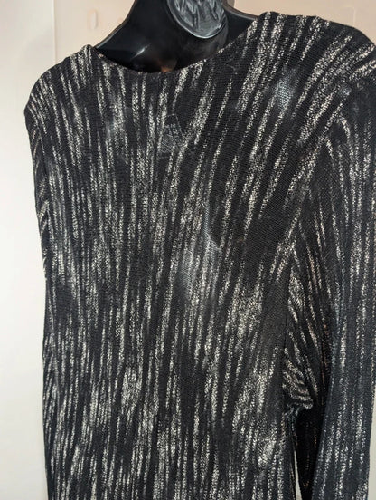 Sixteen47 Dawn French Black Grey Open Knit Dress Size 4