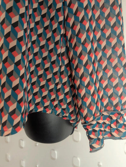 Sandwich geometric print shirt – size UK 10