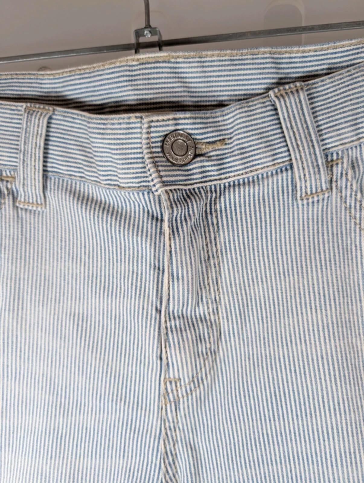 Mantaray Blue White Pinstripe Denim Shorts UK12