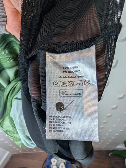 Monki green abstract mesh maxi dress size S