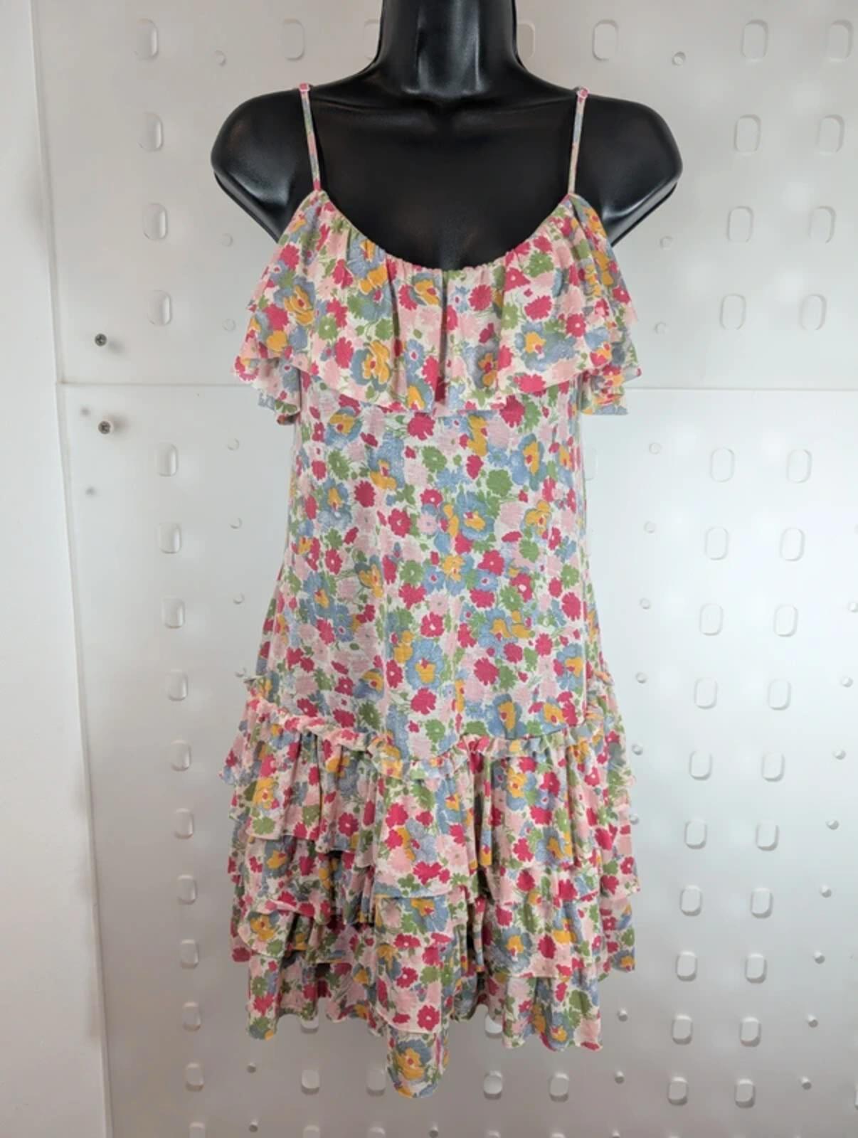 Topshop Y2K Floral Mini Dress Pink Blue UK6