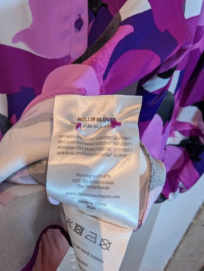 Fabienne Chapot Holly Blouse Purple Floral Size 34 UK8