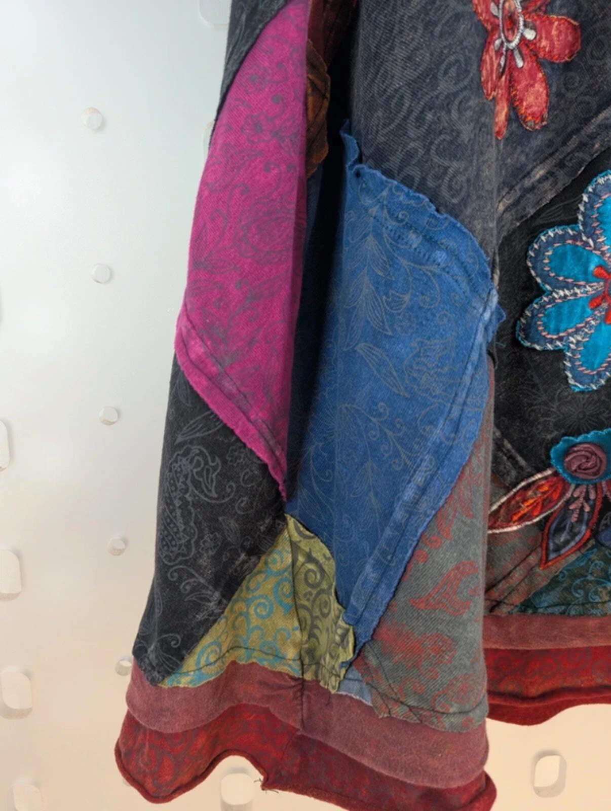 Gringo Patchwork Midi Skirt Fair Trade Cotton Nepal M/L