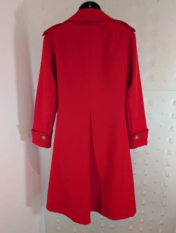 Vintage 1970s London Fog Bright Red Trench Mac Coat UK12
