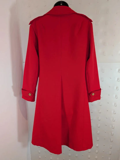 Vintage 1970s London Fog Bright Red Trench Mac Coat UK12