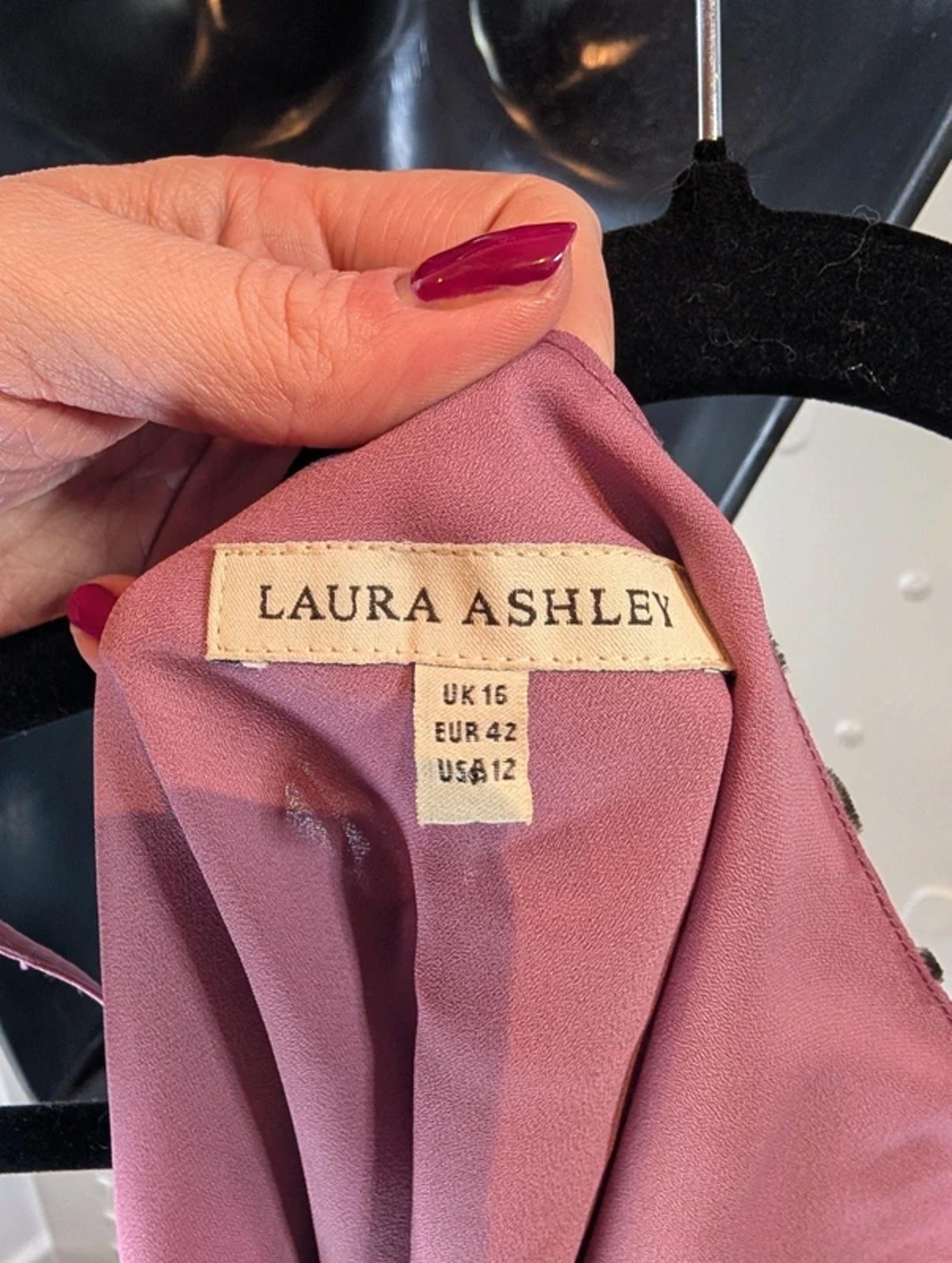 Vintage Laura Ashley Velvet Burnout Cowl Cami – UK 16 – Bias Cut