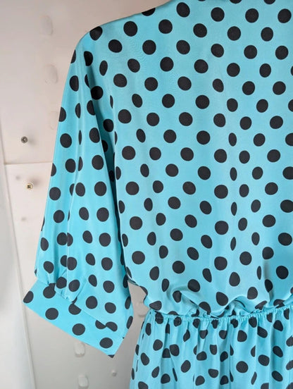 Hamells vintage 1980s polka dot fishtail midi dress Small Medium