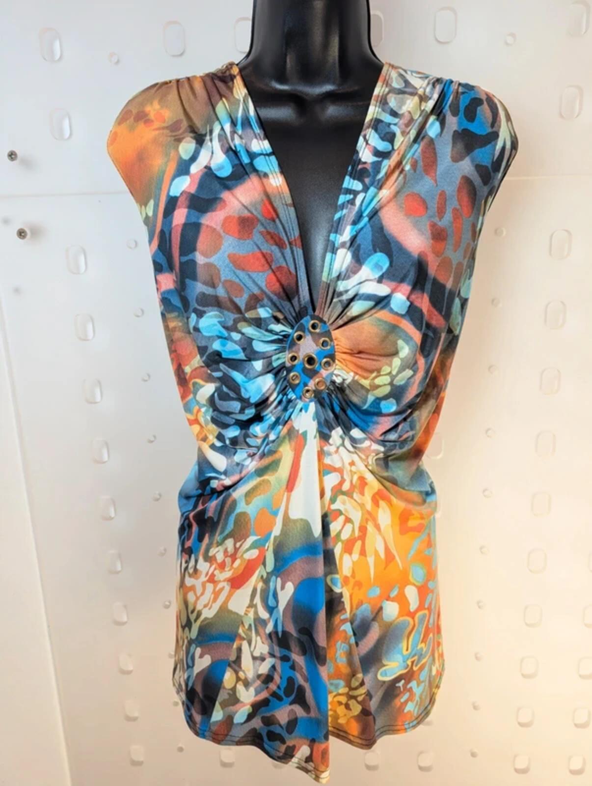 Joseph Ribkoff Draped Top – Eyelet Detail – UK 18 Stretch Jersey