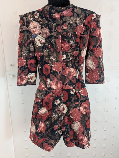 Lavish Alice AW14 Dark Floral Structured Playsuit UK8