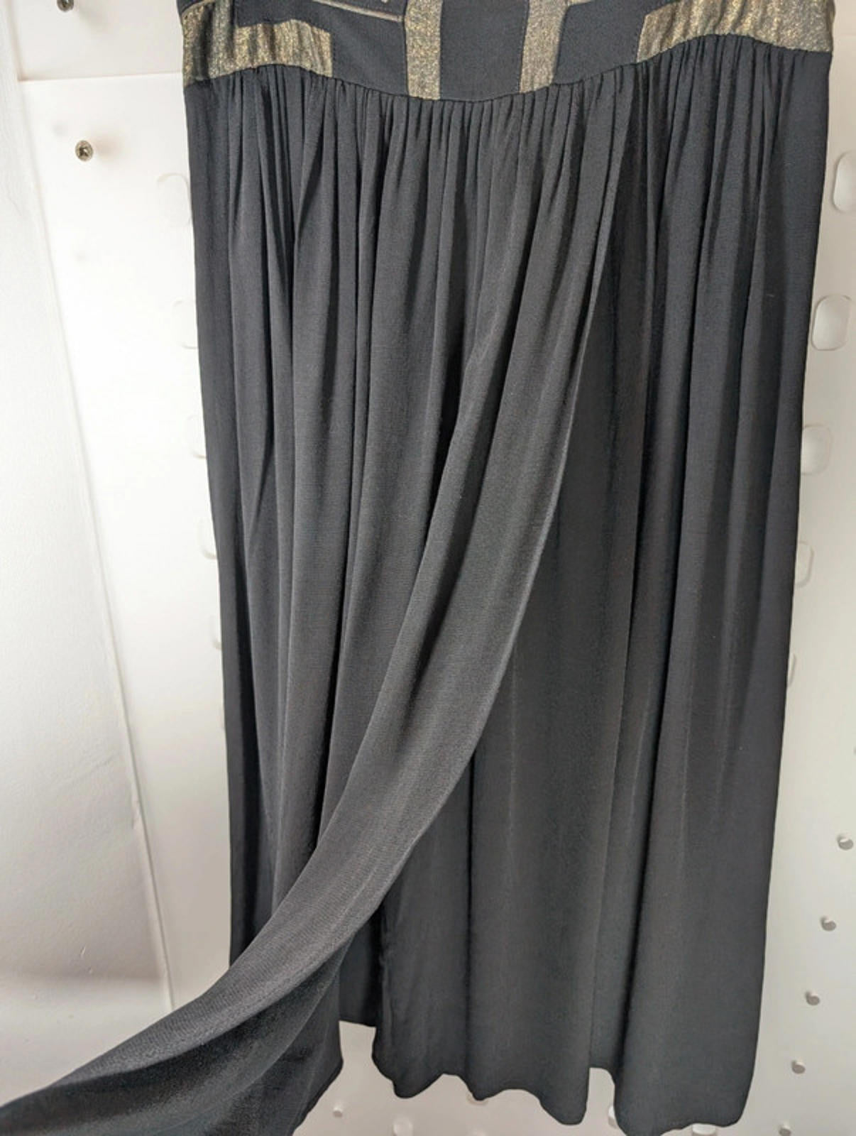 Elegant Louizon “Peejay” black faux wrap skirt UK14