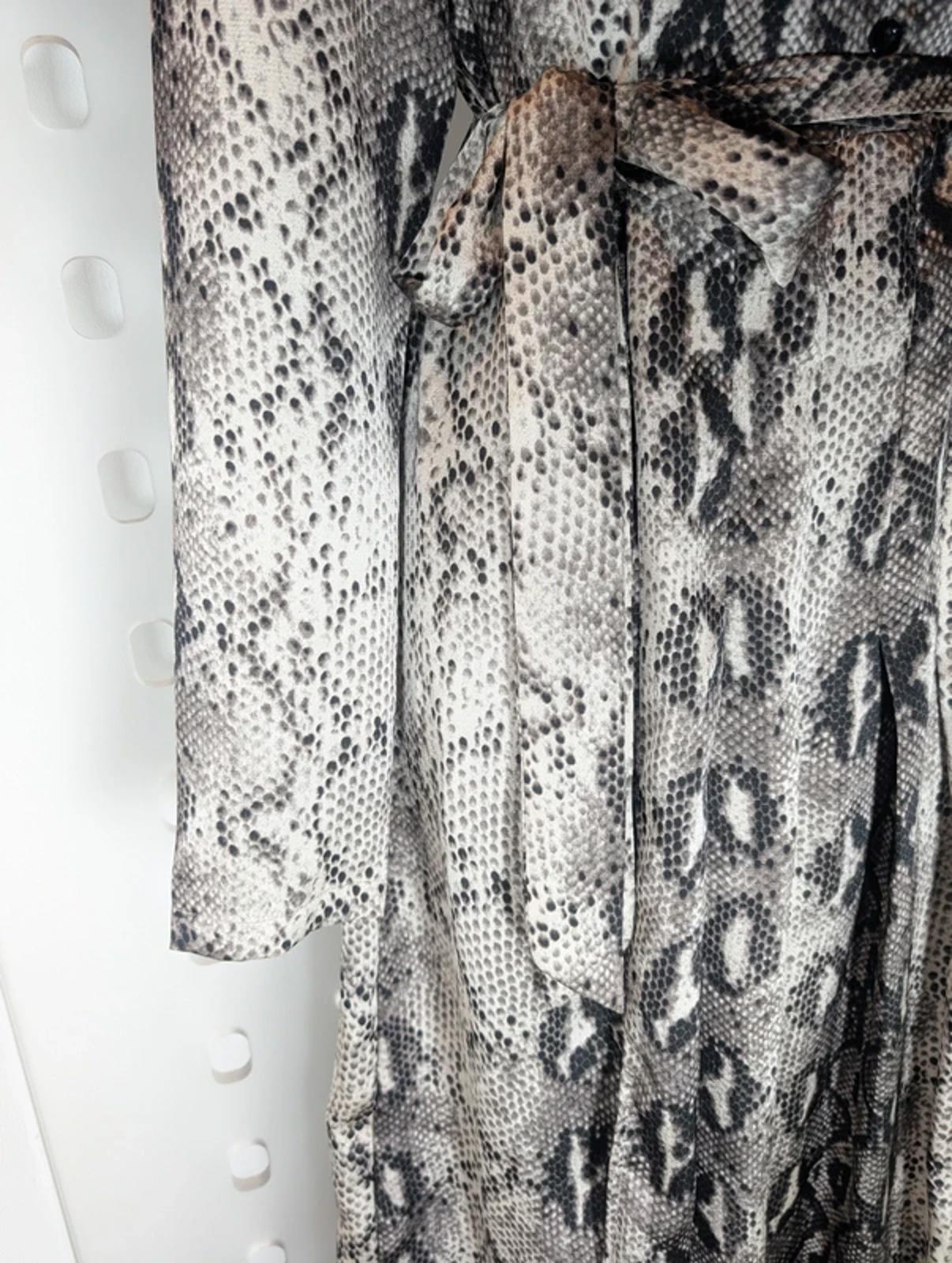 Lola May Snake Print Midi Shirt Dress UK 8 Safari Chic
