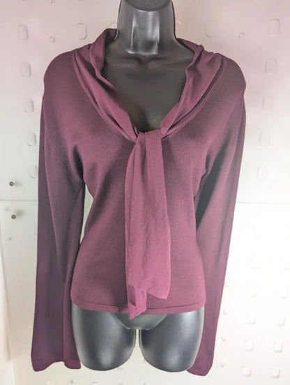Paul Costelloe Dressage burgundy silk blend knit jumper size 3