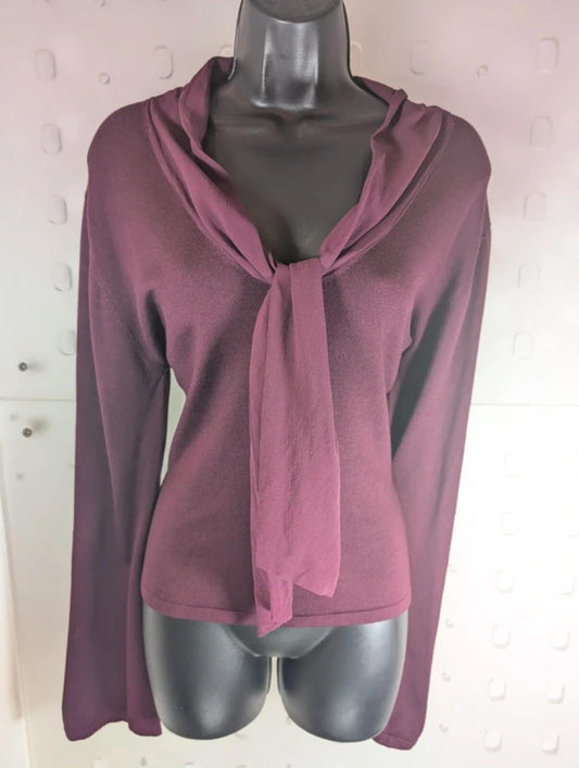 Paul Costelloe Dressage burgundy silk blend knit jumper size 3