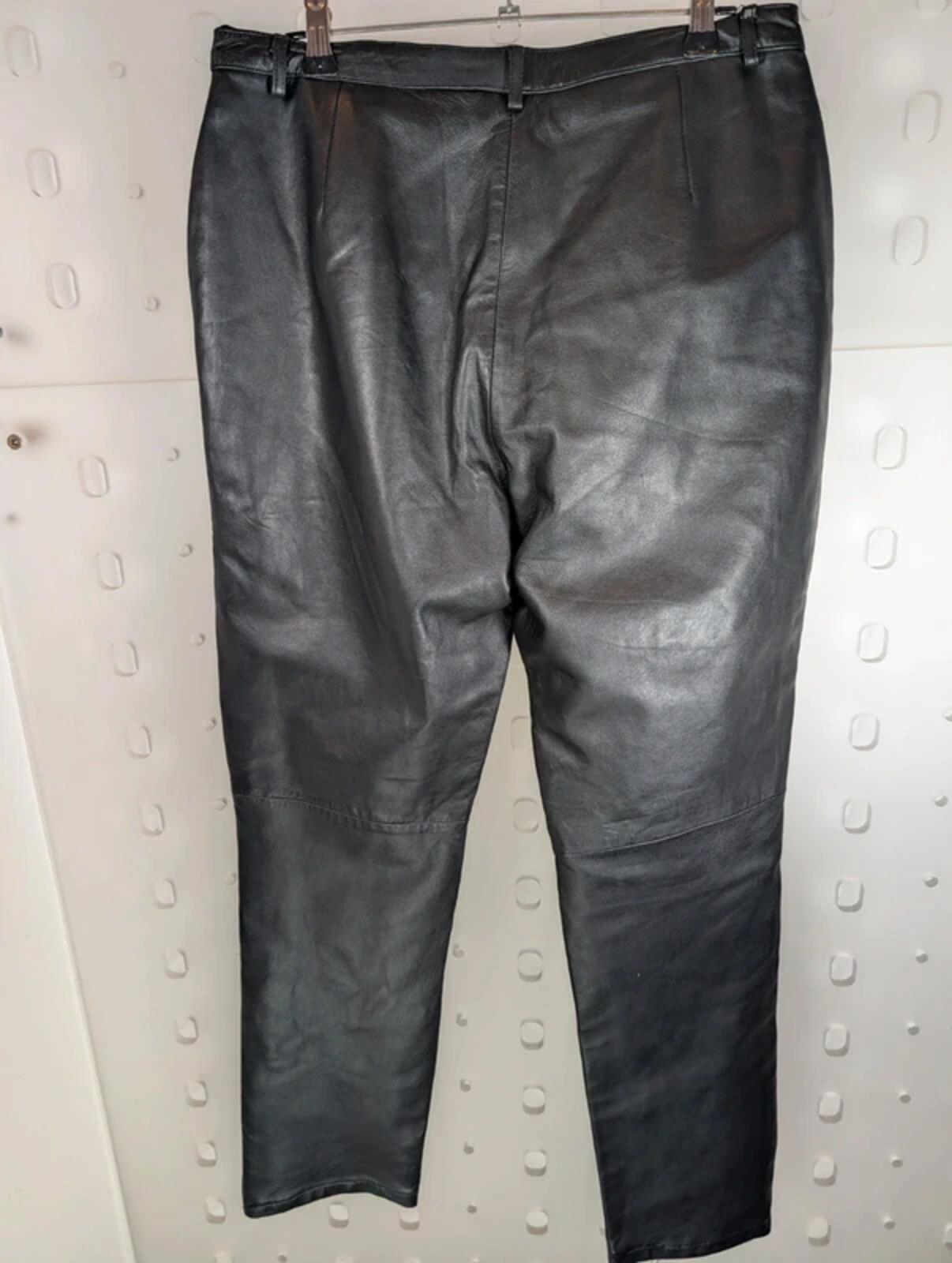 Laura Clement Lambs Leather Trousers UK12 Soft Leather Tailored Slim Leg