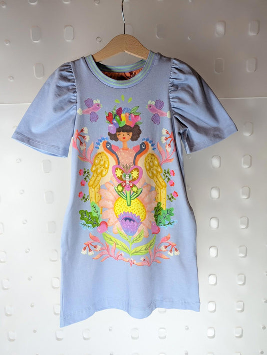 Oilily organic cotton duck print jersey dress with pockets – age 5 – BNWT