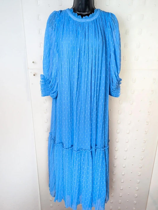 Goa Paris Romantic Chiffon Maxi Dress Size S Floaty Boho Occasion Made in India