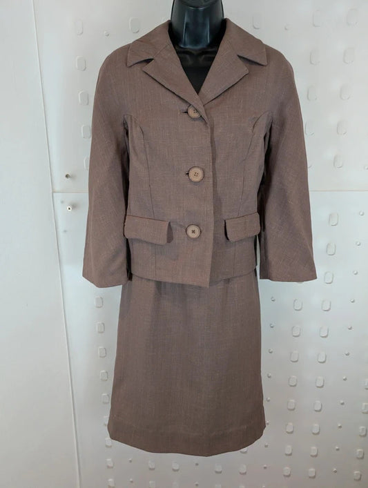 True Vintage 1960s Bickler 100% Wool Skirt Suit Made in England