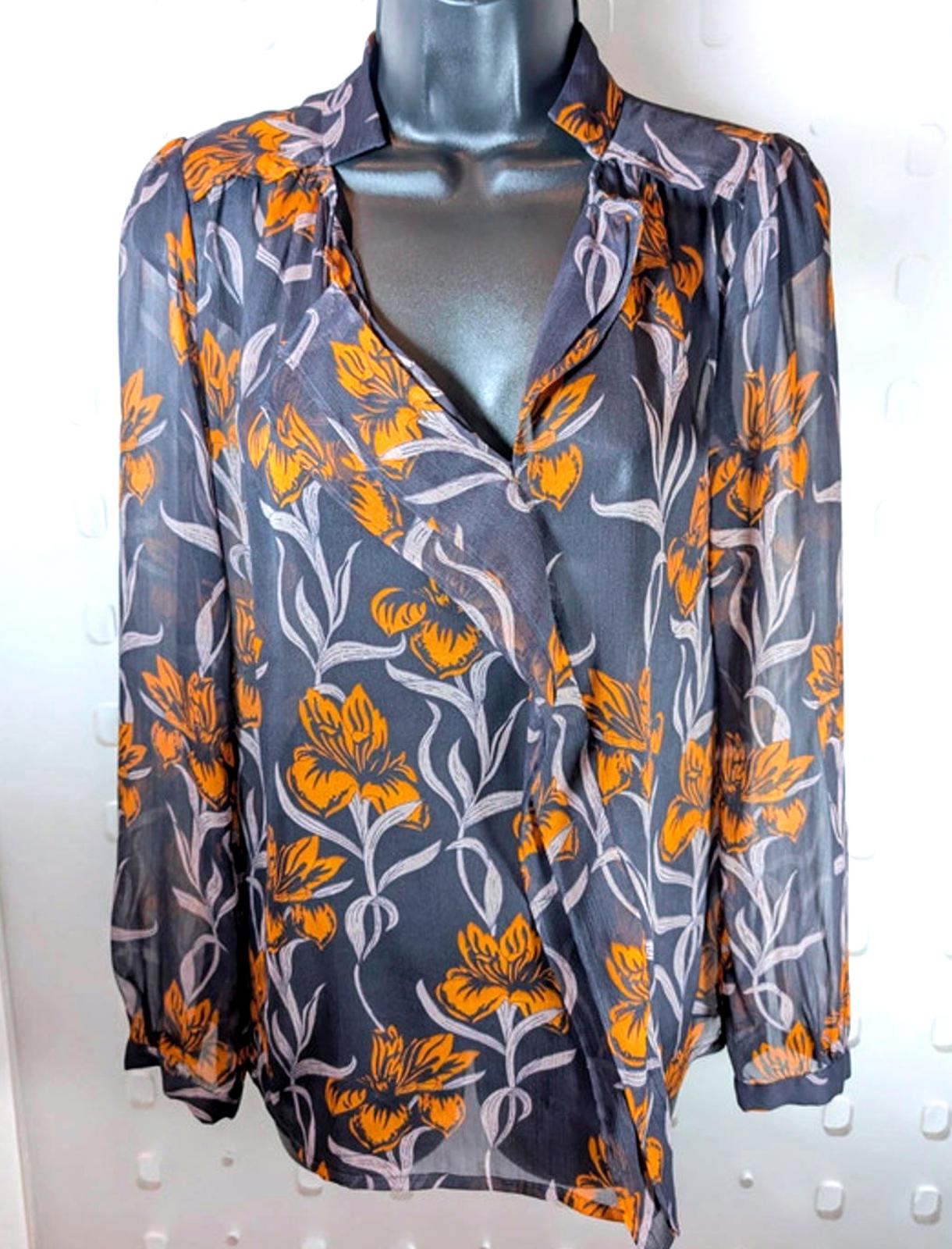 Great Plains sheer floral frill blouse – Size S