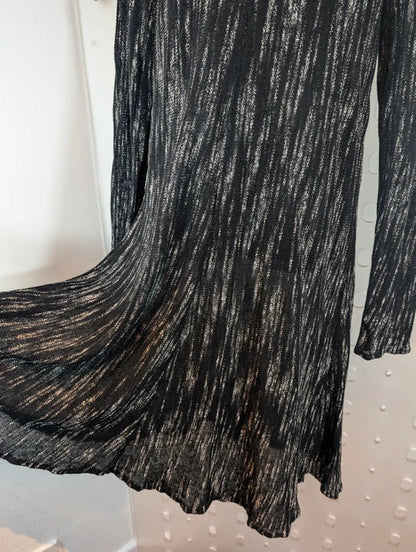 Sixteen47 Dawn French Black Grey Open Knit Dress Size 4