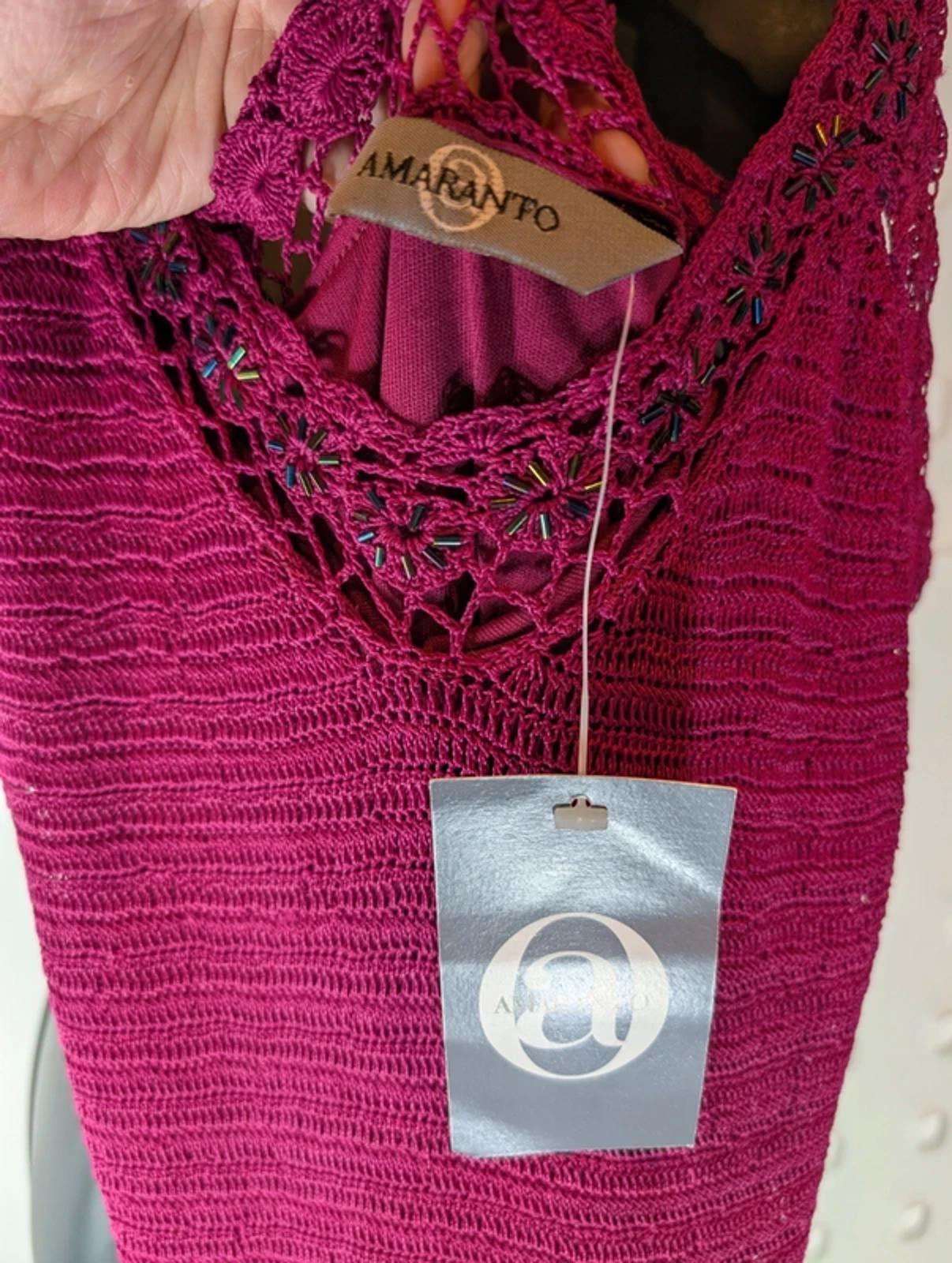 Amaranto Crochet Midi Dress Fuchsia UK 12 NWT – Festival 90s Style