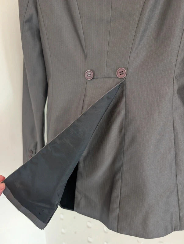Full Circle Grey Tailored Riding Jacket Blazer UK12