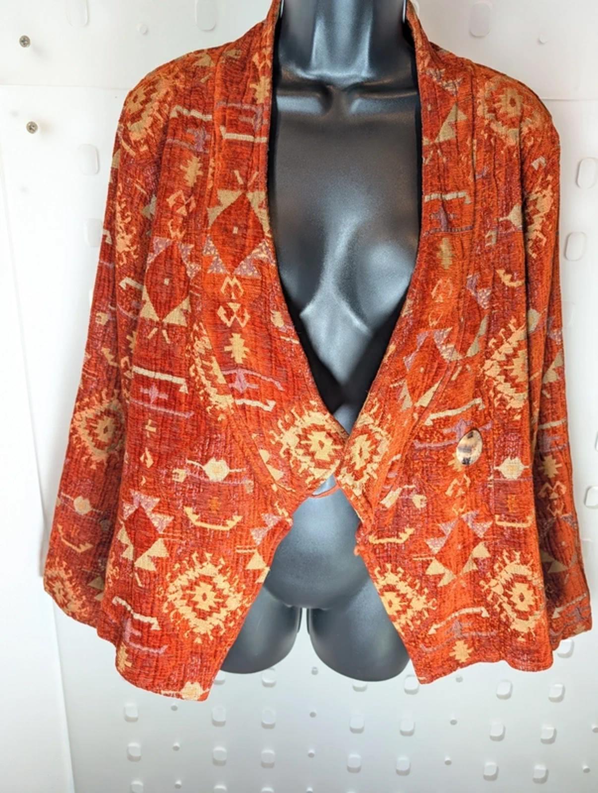 Sahara Lagenlook Jacket Large - Made in Denmark - Abstract Boho Arty