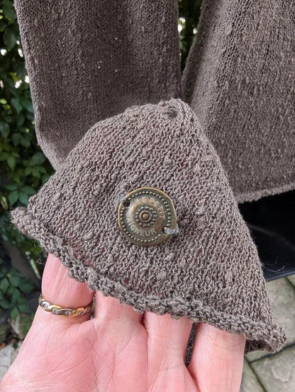 Le Petit Baigneur Woodland Grunge Tie Front Cardigan UK10 S