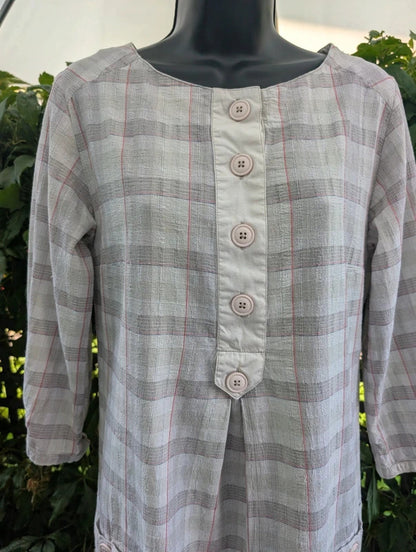 Toast Grey Check Shirt Dress UK8