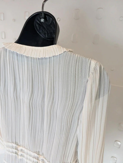 CCDK Copenhagen Pleated Blouse Diamante Buttons EU 38