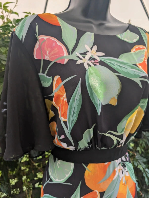 Twisted Wunder Citrus Print Midi Dress UK18