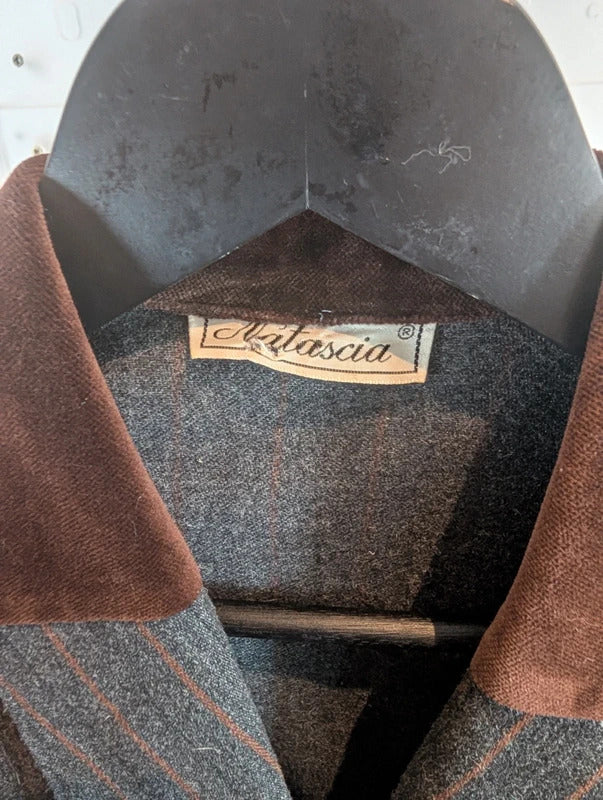 Vintage Natascia Charcoal Brown Velvet Heritage Dress