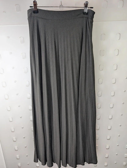Massimo Dutti Charcoal Grey Pleated Midi Skirt XS 25” Waist Minimal Capsule