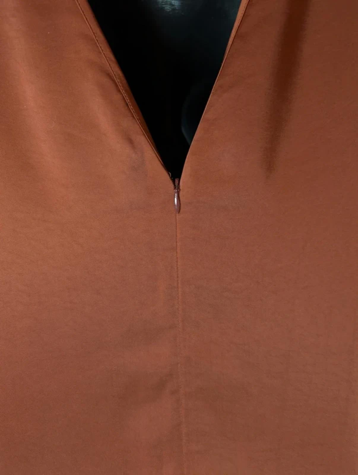 Y.A.S Yassuella Brown Draped Midi Dress Zip Detail Size 1