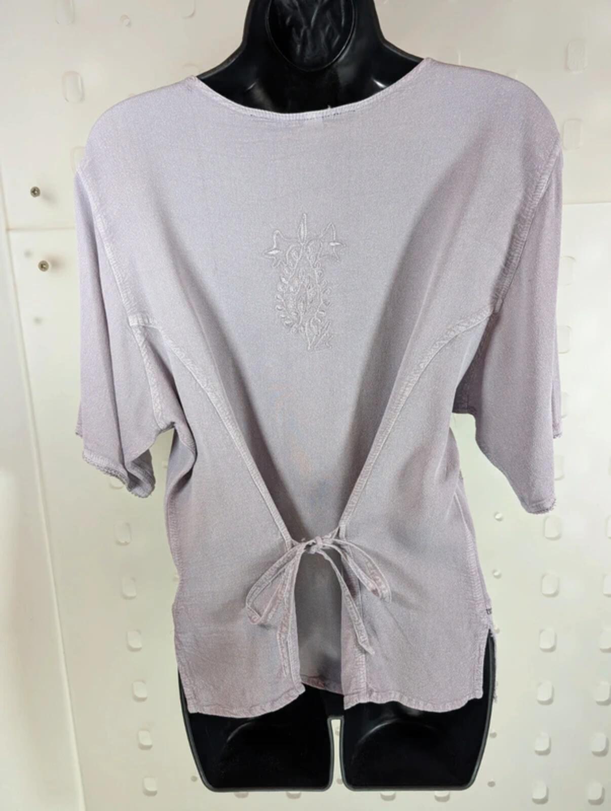 Alexara vintage lilac embroidered boho blouse size M