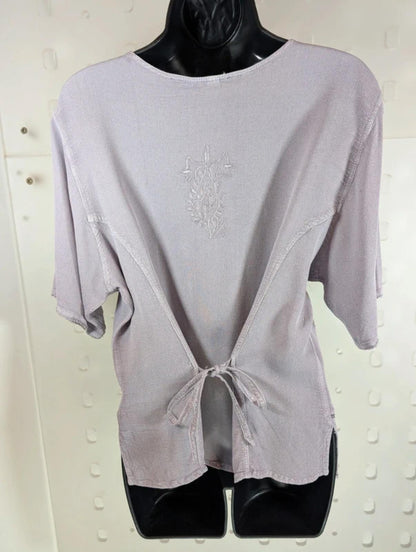 Alexara vintage lilac embroidered boho blouse size M