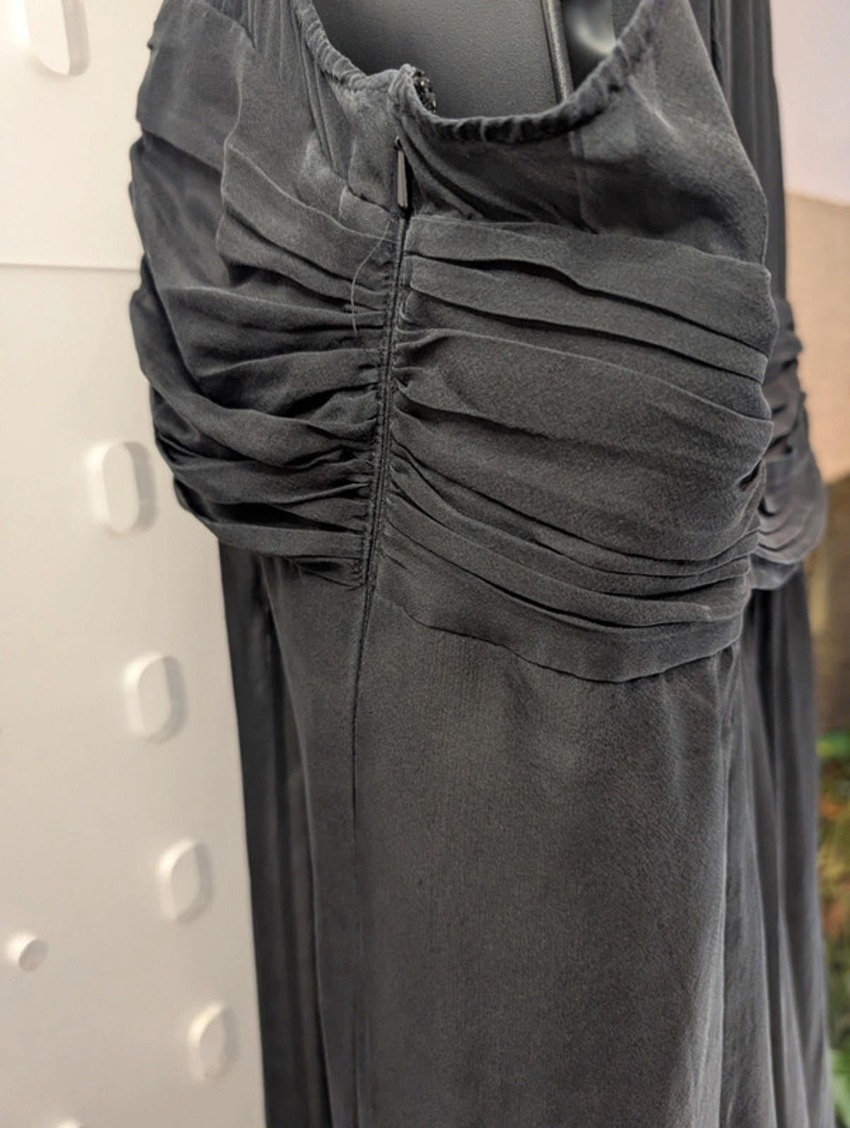 Monsoon Black Silk Beaded Maxi Evening Dress UK 16