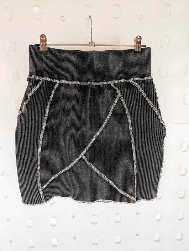 Manière De Voir Distressed Cotton Mini Skirt UK8