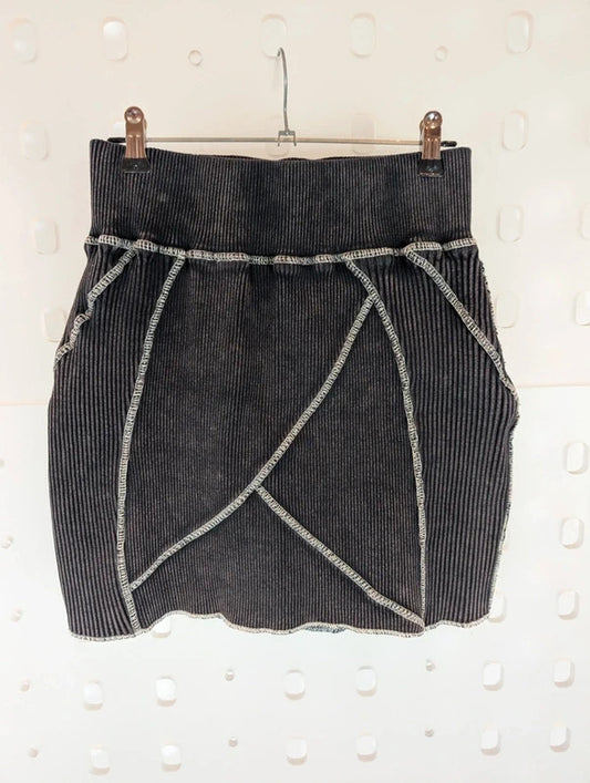 Manière De Voir Distressed Cotton Mini Skirt UK8