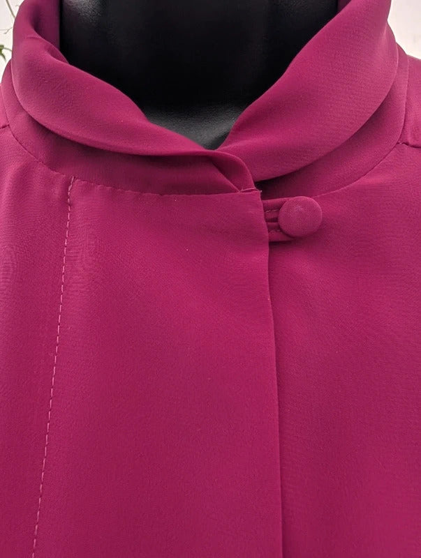 Vintage Foxy Lady Cerise Pink Blouse Made in UK UK14