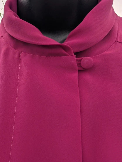 Vintage Foxy Lady Cerise Pink Blouse Made in UK UK14