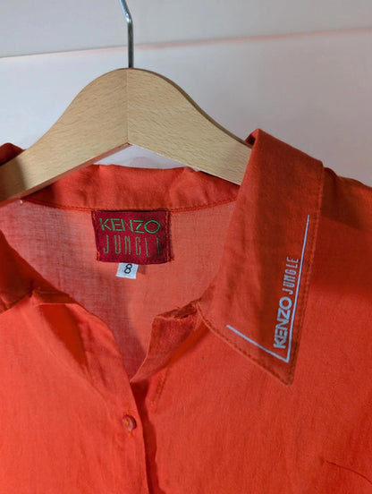 Kenzo Jungle lightweight cotton shirt with subtle logo detail – age 8